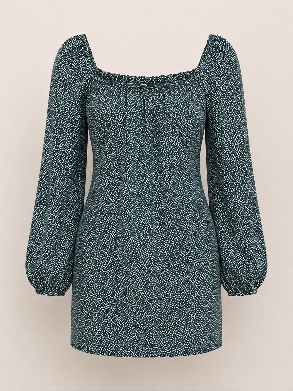 Abercrombie & Fitch long sleeve green floral mini dress, small